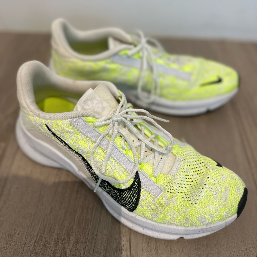 Nike SuperRep Go 3 Flyknot Next Nature Women Neon Yellow and White Sneakers